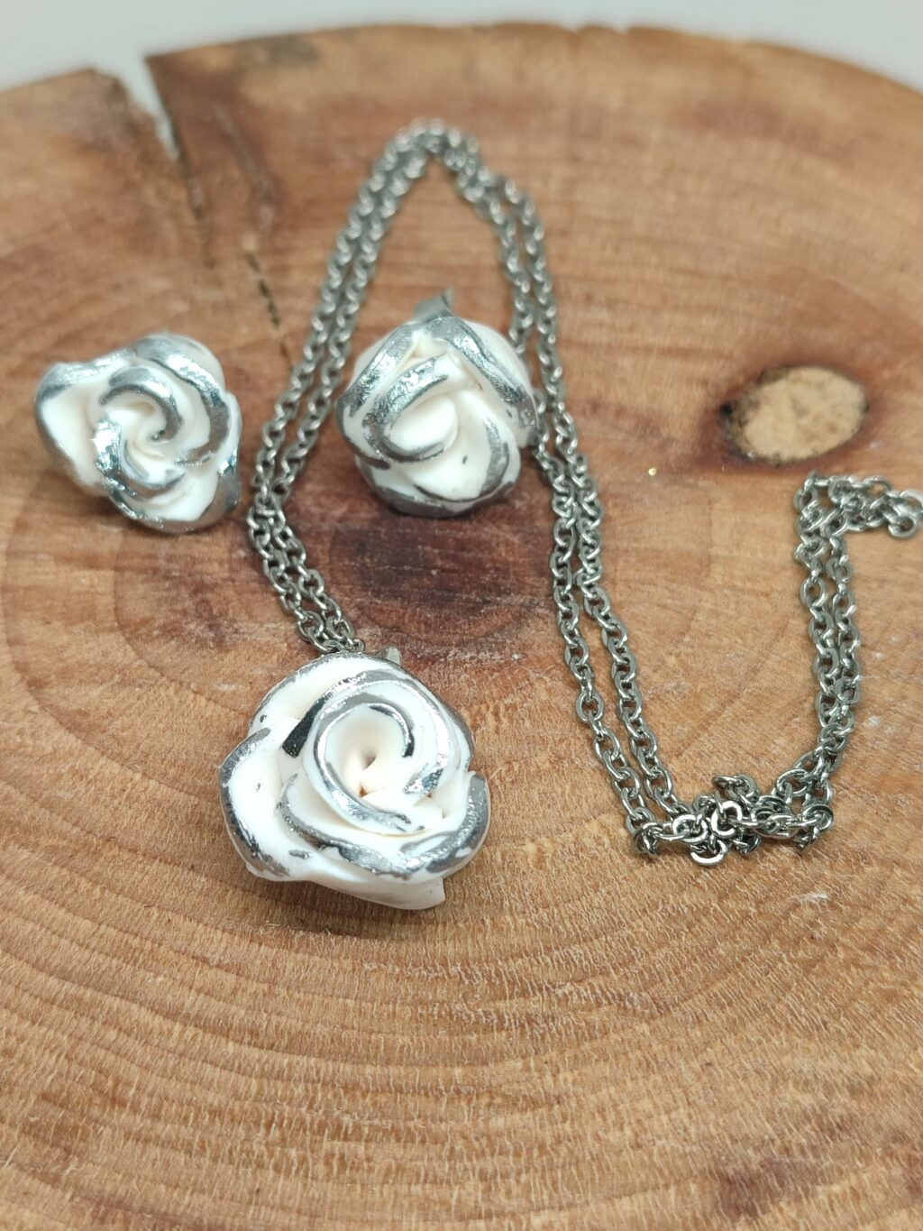 Σετ σειράς "Ethereal Roses" (λευκό-ασημί) - Image 2