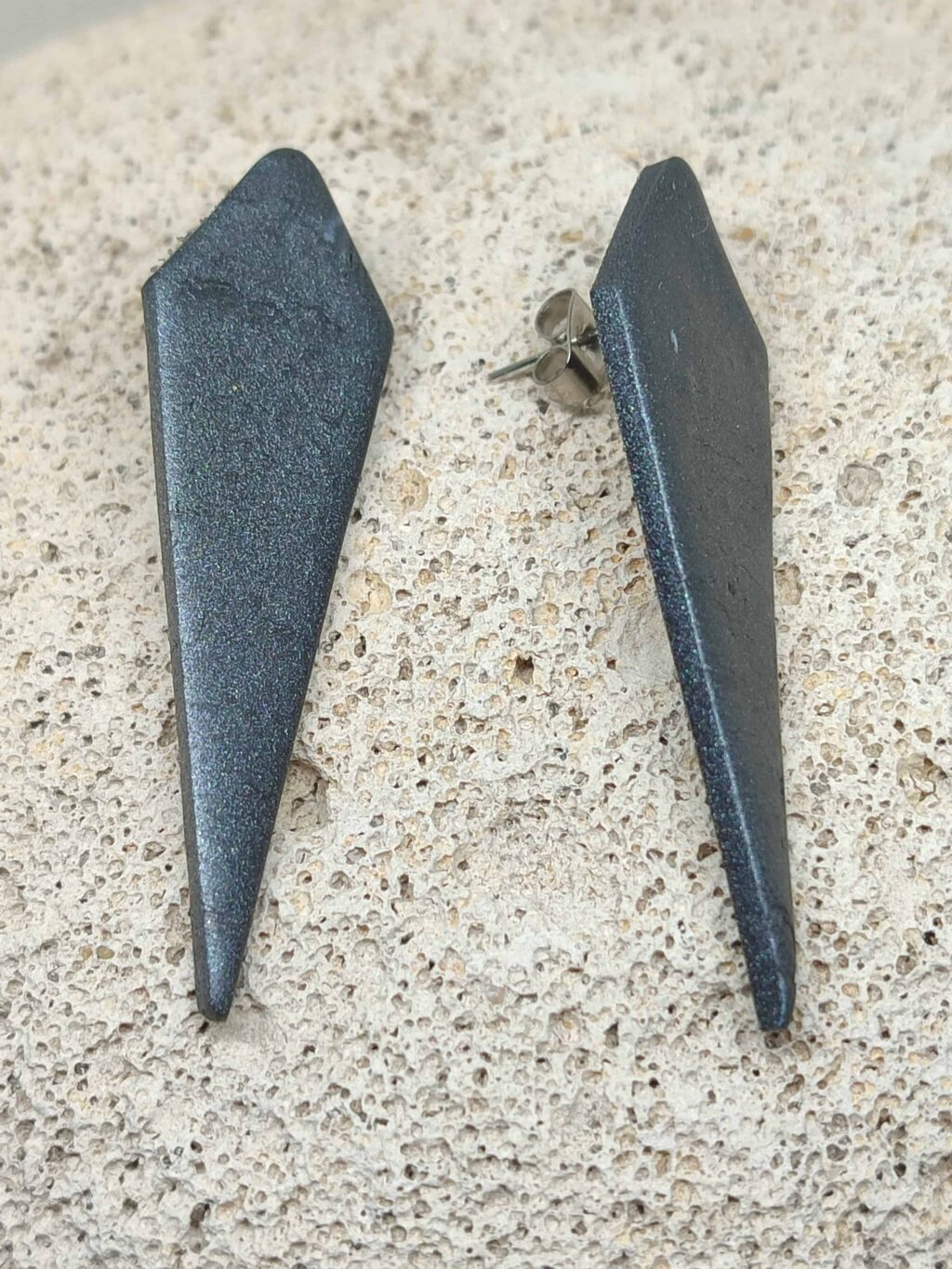 Χειροποίητα σκουλαρίκια "EdgeCraft Collection" (metal grey) - Image 4