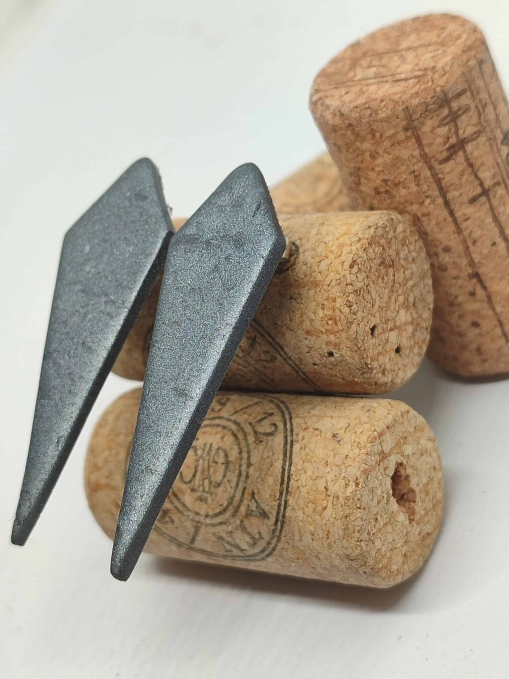 Χειροποίητα σκουλαρίκια "EdgeCraft Collection" (metal grey) - Image 2