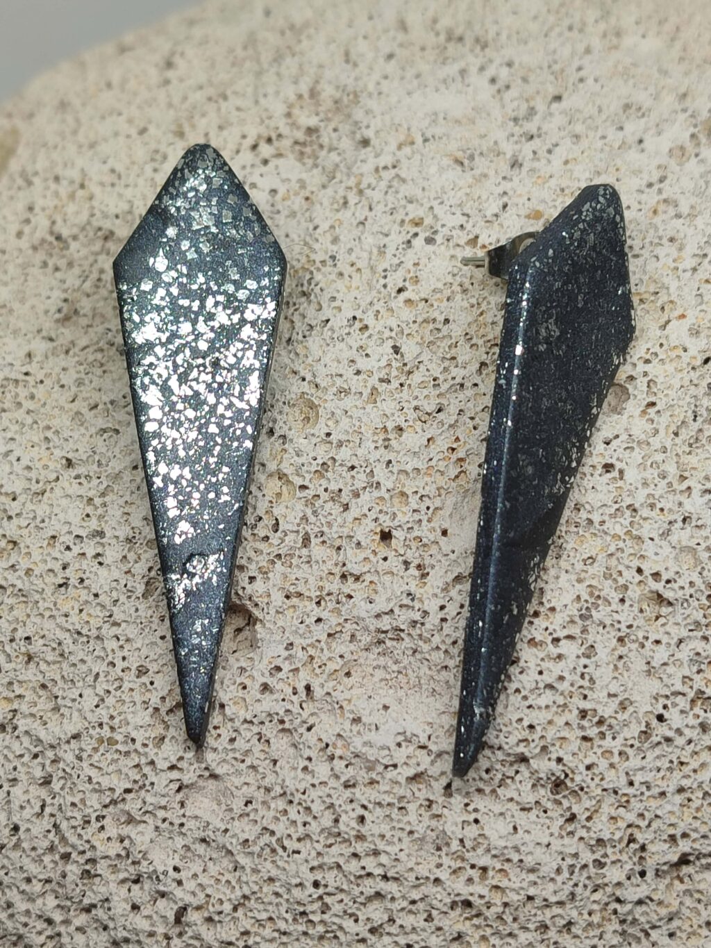 Χειροποίητα σκουλαρίκια "EdgeCraft Collection" (metal grey-silver) - Image 5