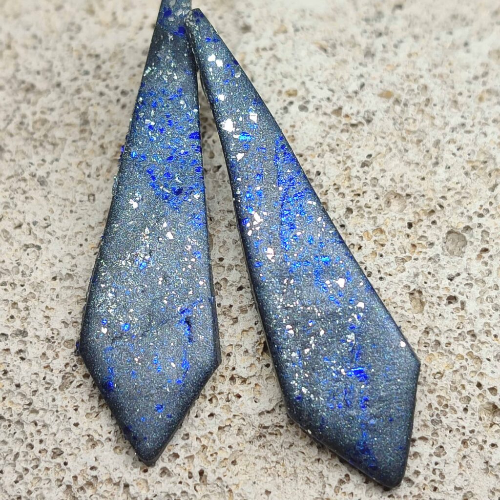 Χειροποίητα σκουλαρίκια "EdgeCraft Collection" (metal grey-silver-blue)