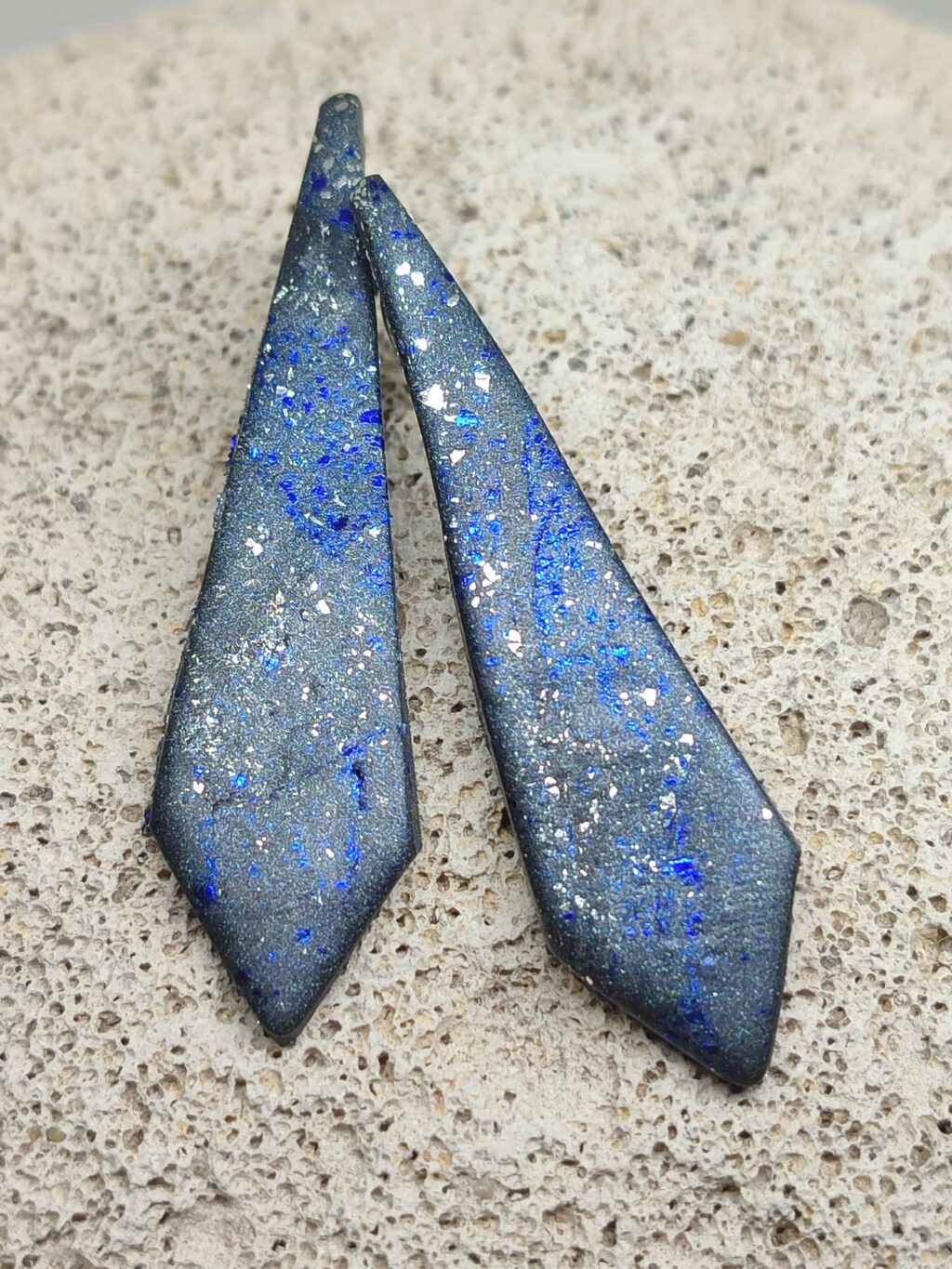 Χειροποίητα σκουλαρίκια "EdgeCraft Collection" (metal grey-silver-blue)