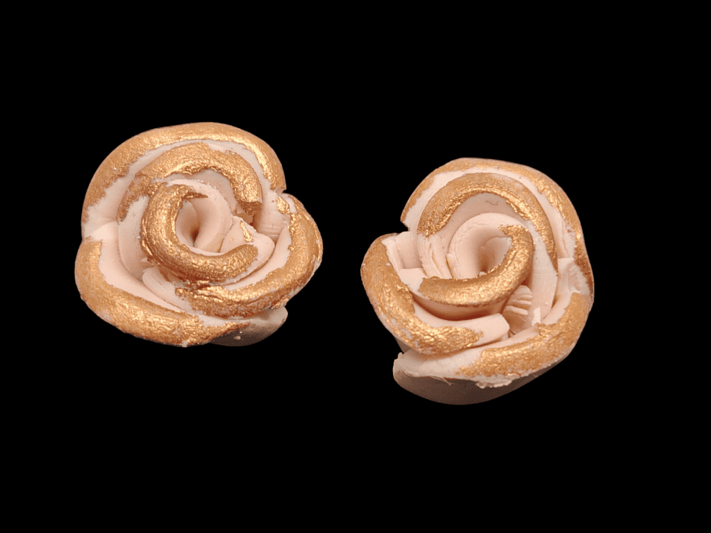 Σκουλαρίκια σειράς "Ethereal Roses" (nude-μπρονζέ) - Image 2