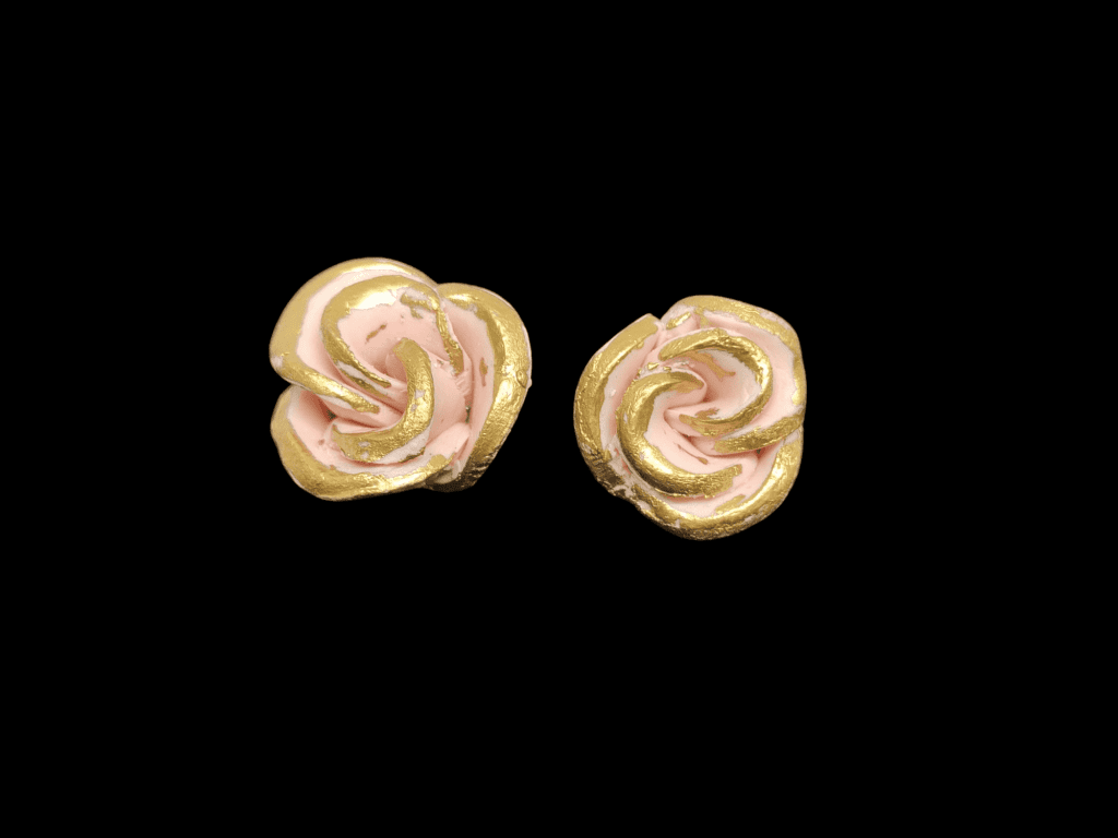 Σκουλαρίκια σειράς "Ethereal Roses" (nude-gold) - Image 3