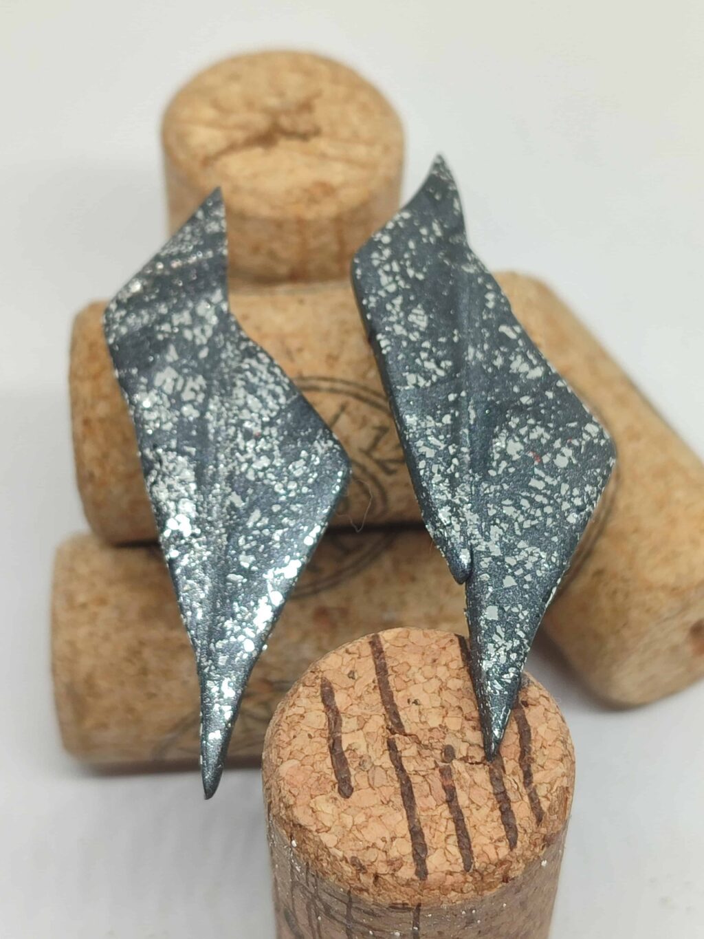 Χειροποίητα σκουλαρίκια σειράς "ThunderEdge" (metal grey-silver) - Image 6