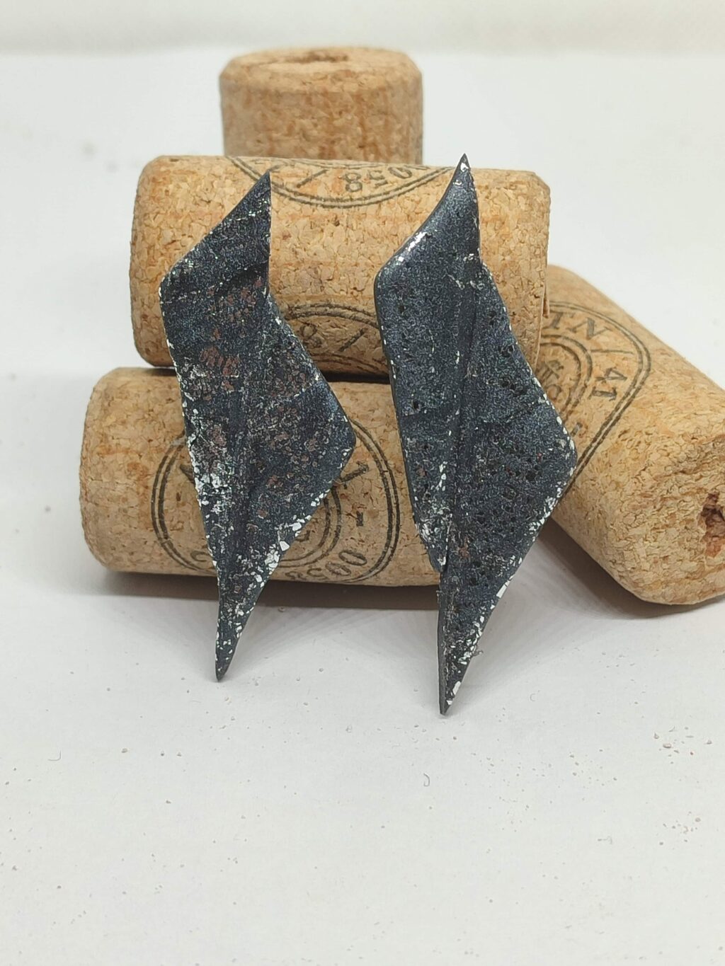 Χειροποίητα σκουλαρίκια σειράς "ThunderEdge" (metal grey-silver) - Image 4