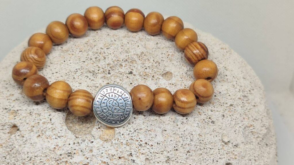 Unisex βραχιόλι σειράς "Terra Pulse" με το Δίσκο της Φαιστού ασημί - Image 4