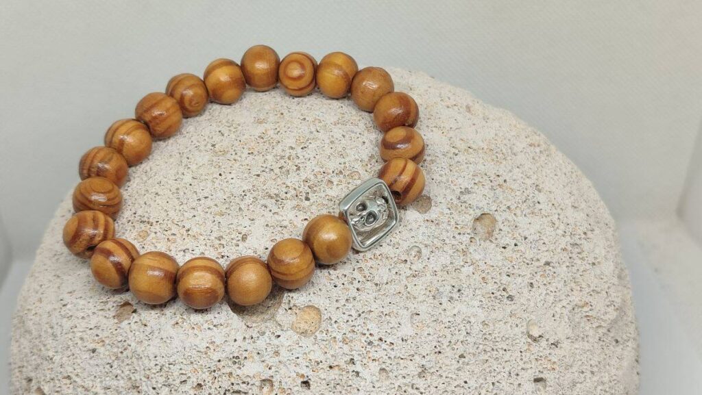 Unisex βραχιόλι σειράς "Terra Pulse" με νεκροκεφαλή σε πλαίσιο