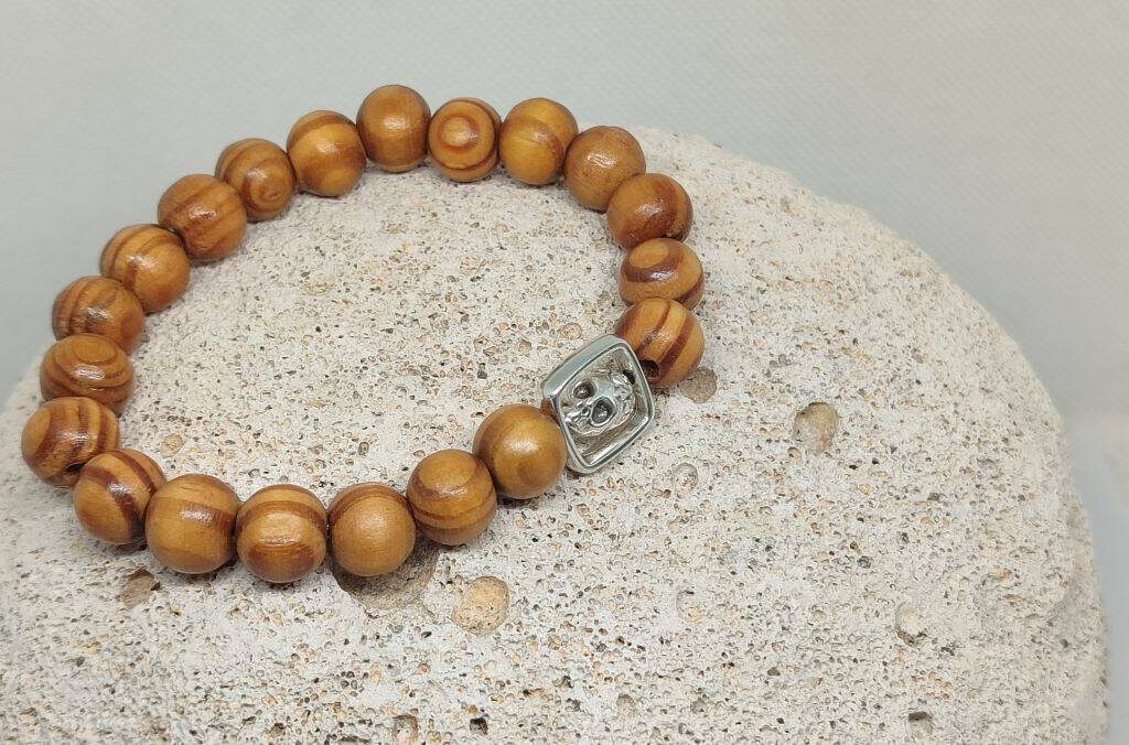 Unisex βραχιόλι σειράς "Terra Pulse" με νεκροκεφαλή σε πλαίσιο