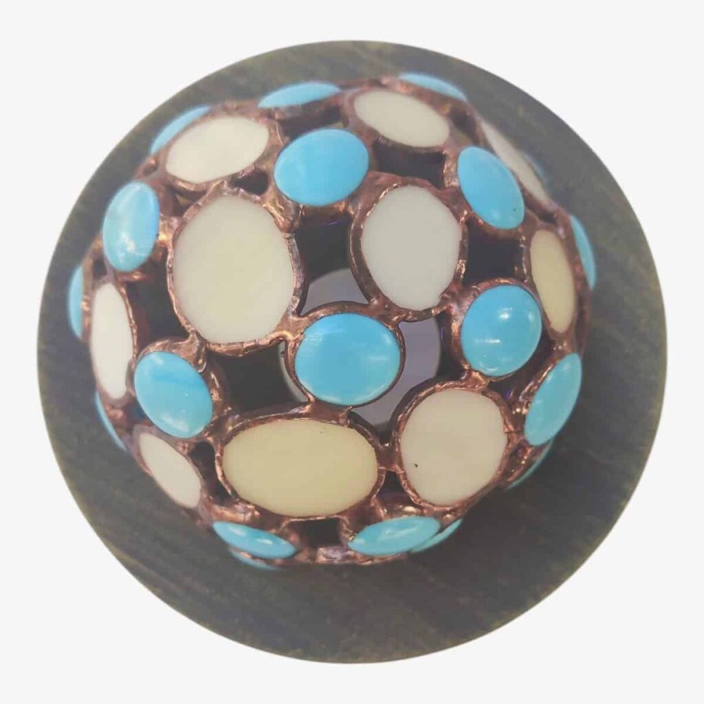 Σφαιρικό Διακοσμητικό Φωτιστικό Βιτρό (Γαλάζιο-Εκρού) 5 img 20251117 120852 1