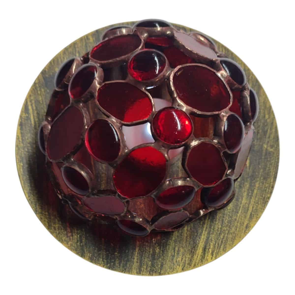 Σφαιρικό Διακοσμητικό Φωτιστικό Βιτρό (Κόκκινο) 3 Σφαιρικό Διακοσμητικό Φωτιστικό Βιτρό (Κόκκινο) - Image 3