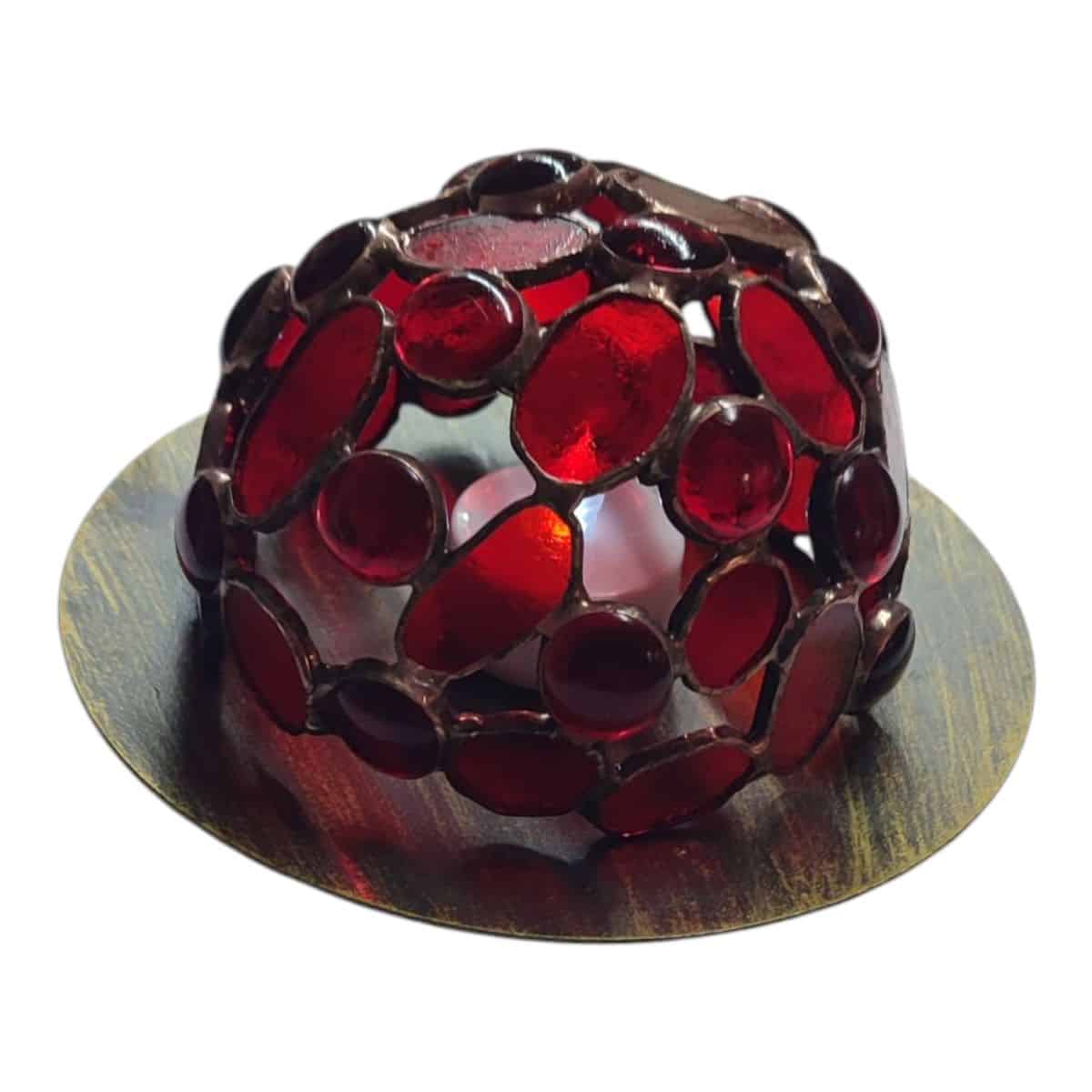 Σφαιρικό Διακοσμητικό Φωτιστικό Βιτρό (Κόκκινο) 2 Σφαιρικό Διακοσμητικό Φωτιστικό Βιτρό (Κόκκινο) - Image 2