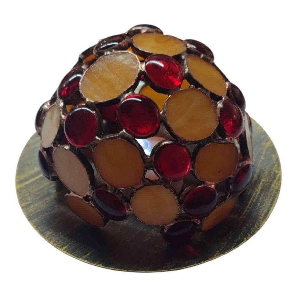 Σφαιρικό Διακοσμητικό Φωτιστικό Βιτρό (Κόκκινο Μελί)